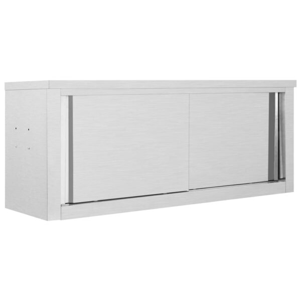 Armadio Da Cucina Ad Ante Scorrevoli 120x40x50cm Acciaio Inox