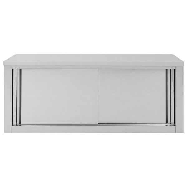 Armadio Da Cucina Ad Ante Scorrevoli 120x40x50cm Acciaio Inox - immagine 5