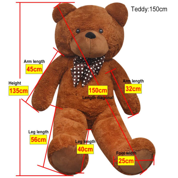 Orsacchiotto Di Peluche Xxl Marrone 135 cm - immagine 5