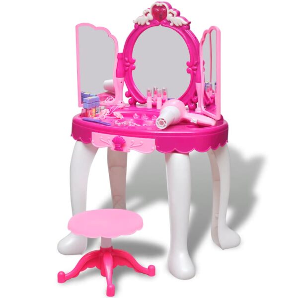 Gioco Per Bambini Tavolo Cosmetica 3 Specchi Con Luci/suoni