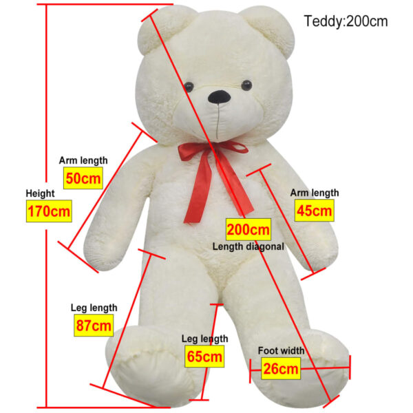 Orsacchiotto Di Peluche Bianco 170 cm - immagine 5