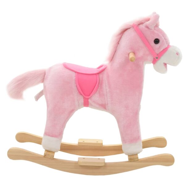 Cavallo A Dondolo In Peluche 65x32x58 Cm Rosa - immagine 2