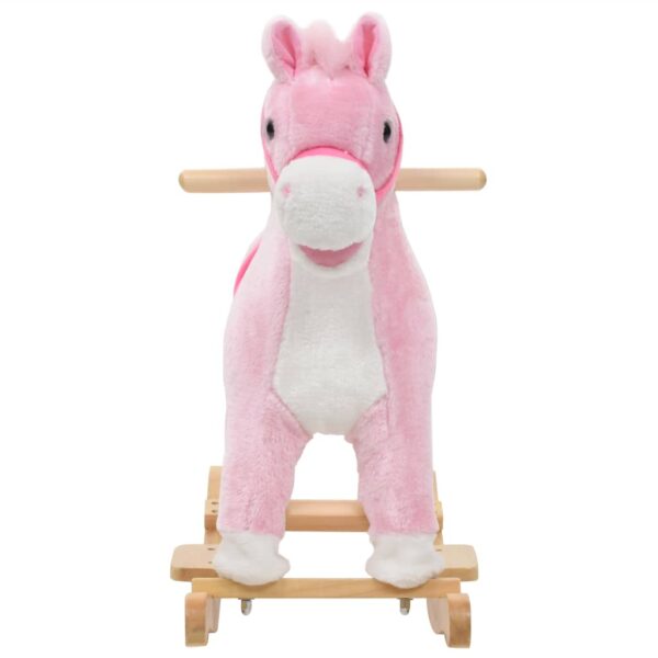 Cavallo A Dondolo In Peluche 65x32x58 Cm Rosa - immagine 3