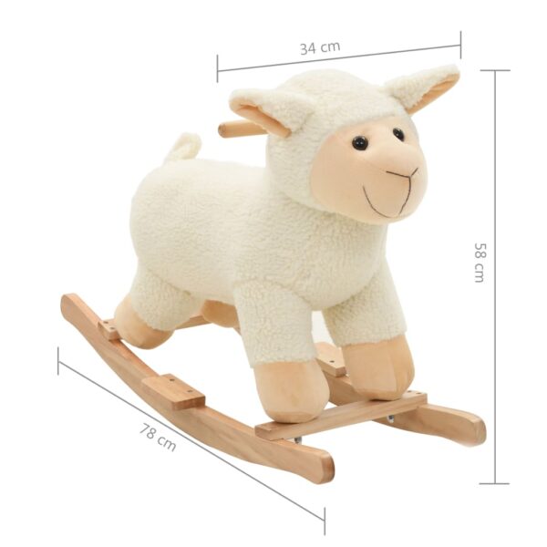 Pecora A Dondolo In Peluche 78x34x58 Cm Bianca - immagine 5