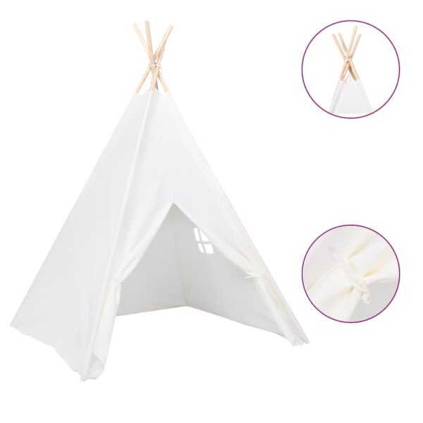 Tenda Tipi Bimbi Borsa Bianco Microfibra Strisce 120x120x150cm - immagine 2