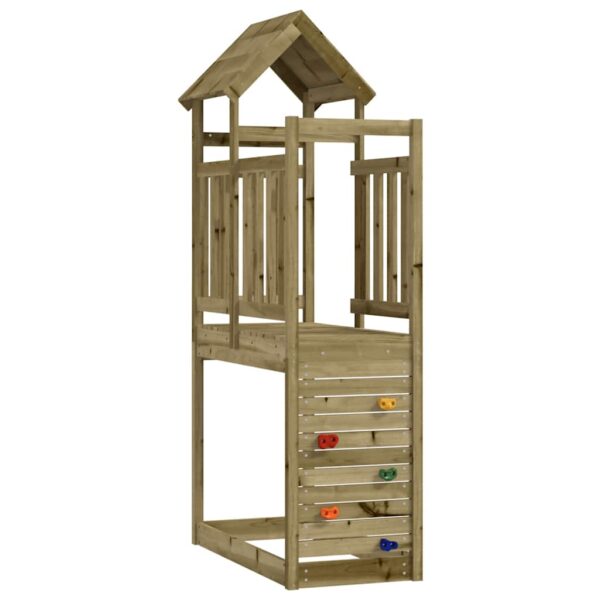 Torre Da Gioco Con Arrampicata 53x110x214 Cm In Pino Impregnato