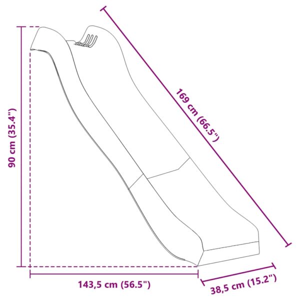 Scivolo Per Bambini Blu 174x38 Cm In Polipropilene - immagine 5