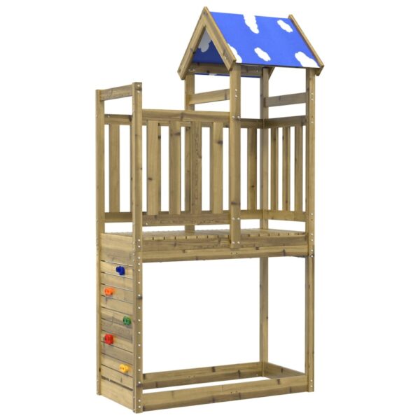 Torre Da Gioco Con Arrampicata 110,5x52,5x215cm Pino Impregnato - immagine 2