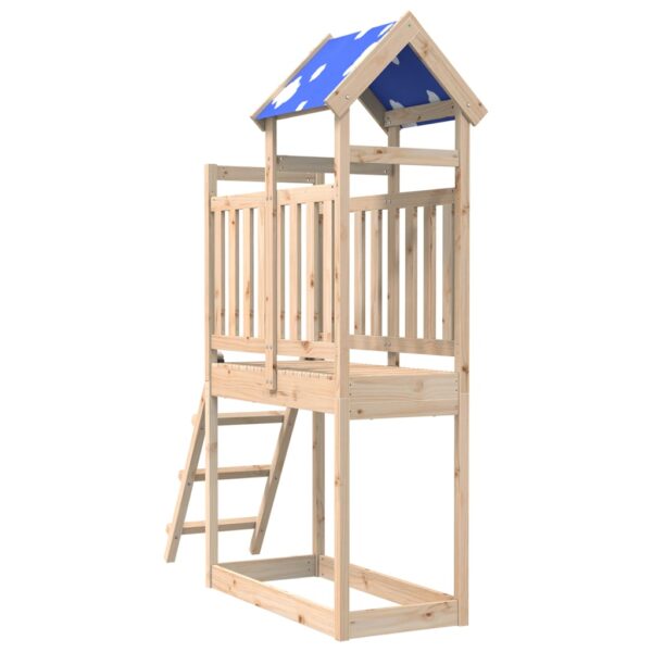 Torre Gioco Con Scaletta 110,5x52,5x215cm Legno Massello Pino - immagine 2