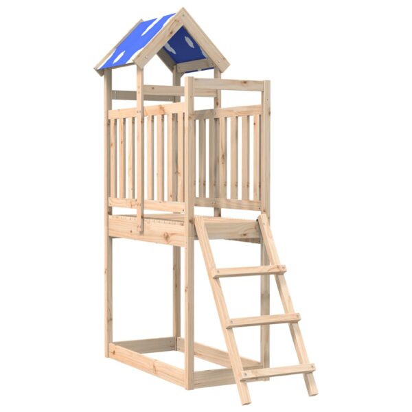 Torre Gioco Con Scaletta 110,5x52,5x215cm Legno Massello Pino - immagine 5