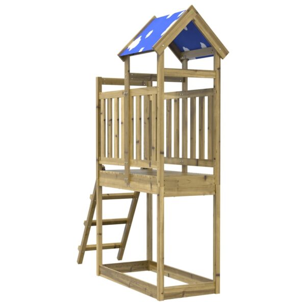 Torre Gioco Con Scaletta 110,5x52,5x215cm Legno Pino Impregnato - immagine 2