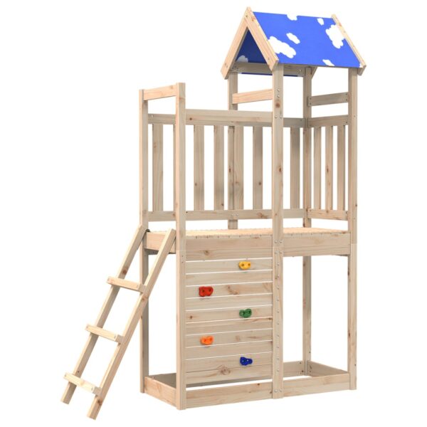 Torre Da Gioco Con Arrampicata 110,5x52,5x215 Cm Massello Pino - immagine 2