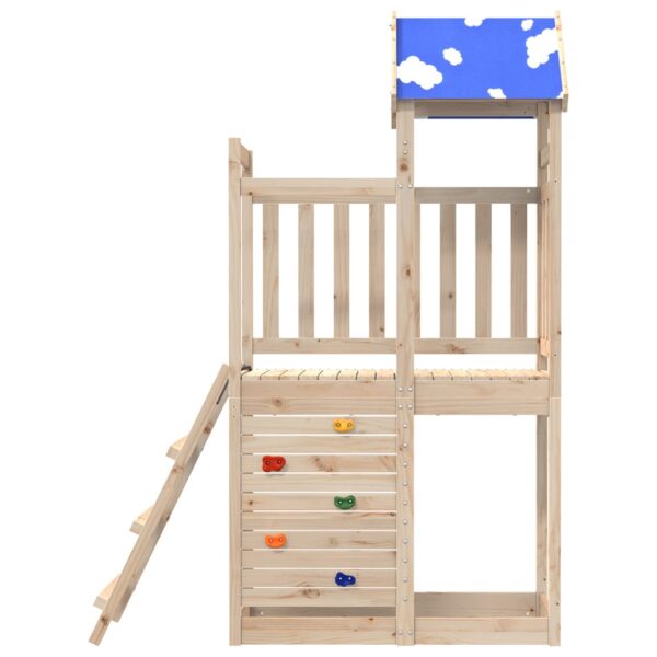 Torre Da Gioco Con Arrampicata 110,5x52,5x215 Cm Massello Pino - immagine 3