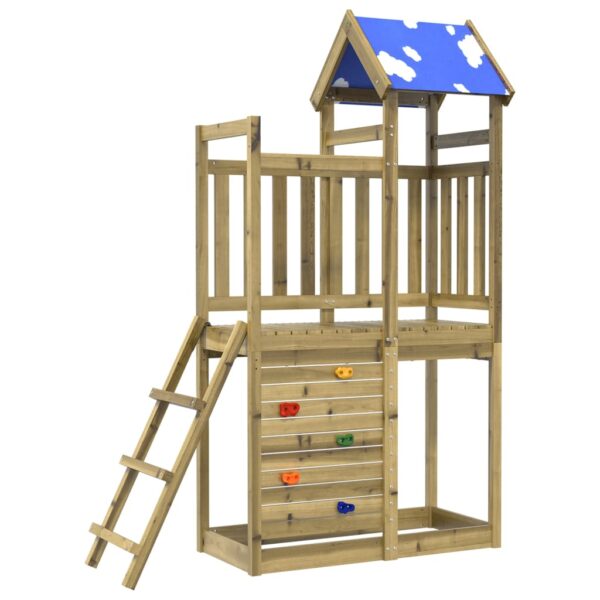 Torre Da Gioco Con Arrampicata 110,5x52,5x215cm Pino Impregnato - immagine 2