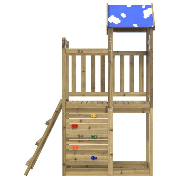 Torre Da Gioco Con Arrampicata 110,5x52,5x215cm Pino Impregnato - immagine 3