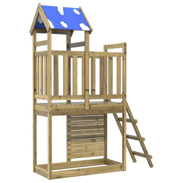 Torre Da Gioco Con Arrampicata 110,5x52,5x215cm Pino Impregnato - immagine 5