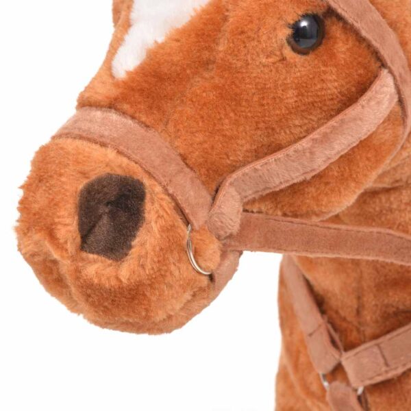 Cavallo In Peluche In Piedi Marrone - immagine 4