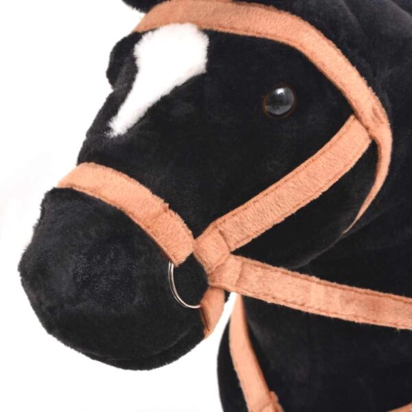 Cavallo In Peluche In Piedi Nero - immagine 4