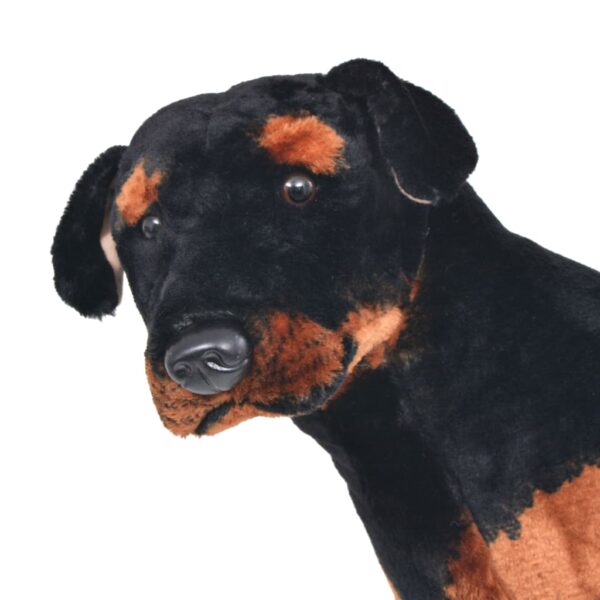 Cane Rottweiler In Peluche In Piedi Nero E Marrone Xxl - immagine 3