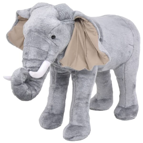 Elefante In Peluche In Piedi Grigio Xxl