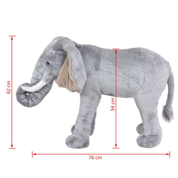 Elefante In Peluche In Piedi Grigio Xxl - immagine 5