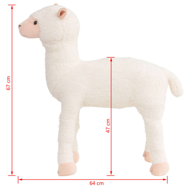 Alpaca In Peluche In Piedi Bianco Xxl - immagine 5