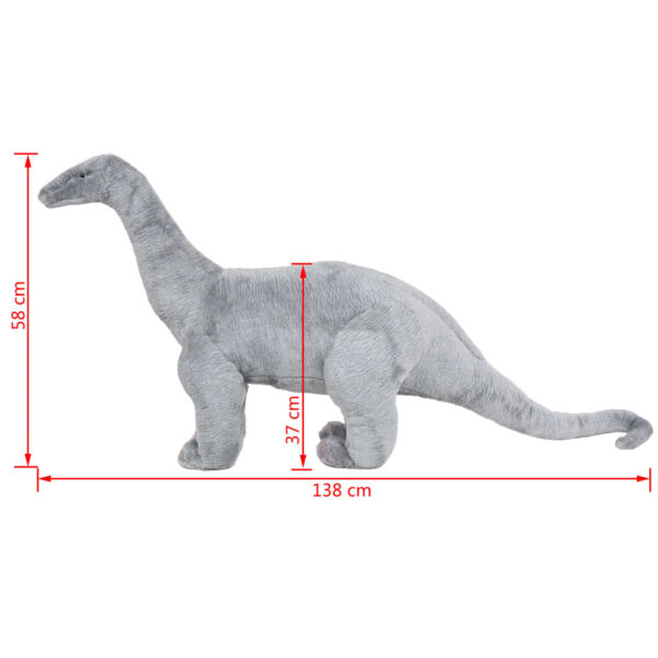 Dinosauro Brachiosaurus In Peluche In Piedi Grigio Xxl - immagine 5