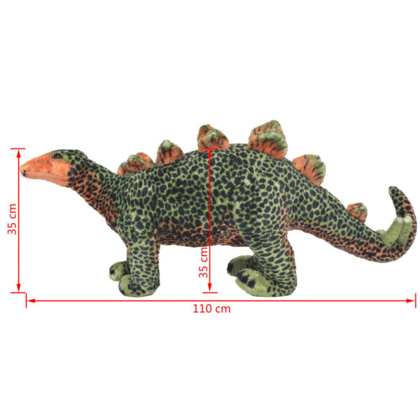 Dinosauro Stegosaurus In Peluche In Piedi Verde E Arancione Xxl - immagine 5