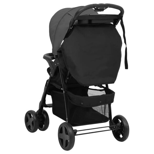 Passeggino 3 In 1 Grigio Scuro E Nero In Acciaio - immagine 6