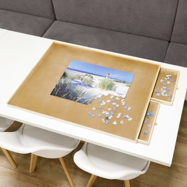 Hi Tavolo Per Puzzle Con 4 Cassetti 76x57x4,5 Cm In Legno