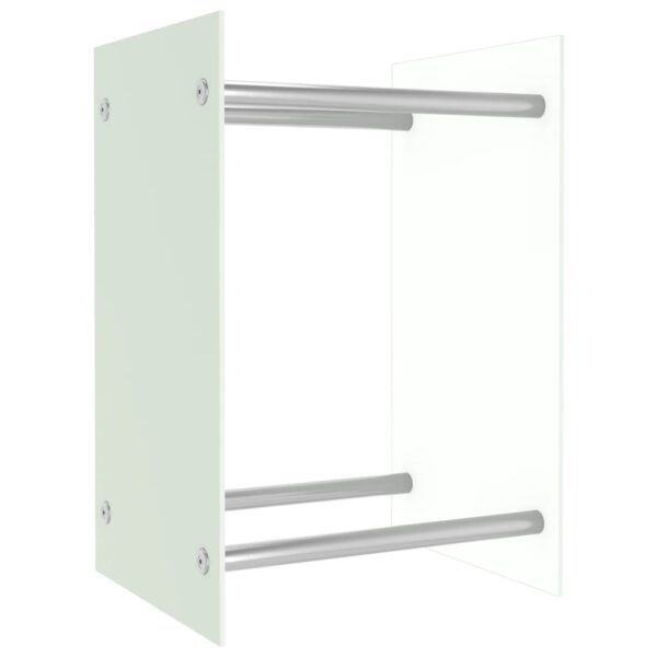 Porta Legna Bianco 40x35x60 cm in Vetro - immagine 2