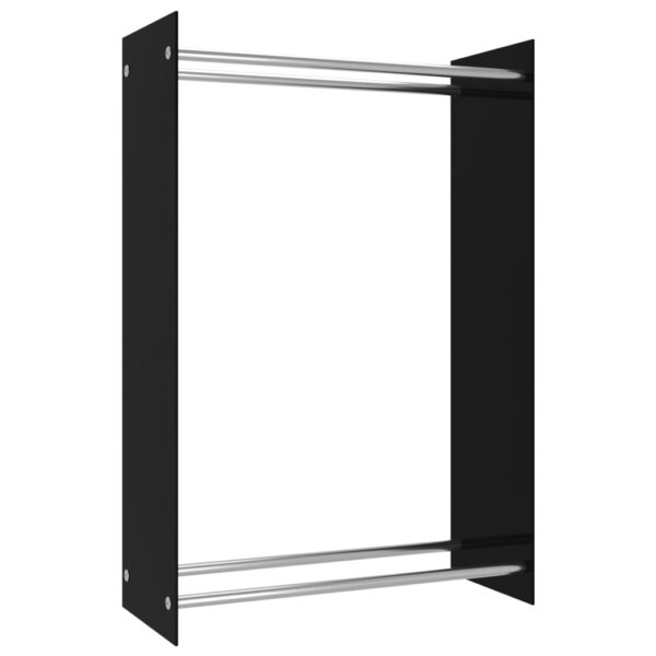 Porta Legna Nero 80x35x120 cm in Vetro - immagine 2