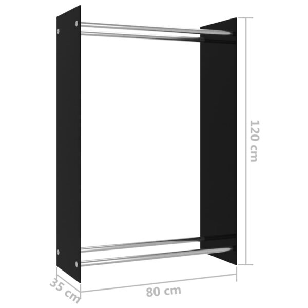 Porta Legna Nero 80x35x120 cm in Vetro - immagine 6