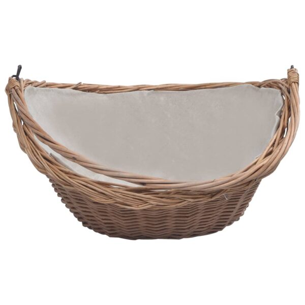 Cesta Legna da Ardere con Manico 57x46,5x52cm Marrone in Salice - immagine 3