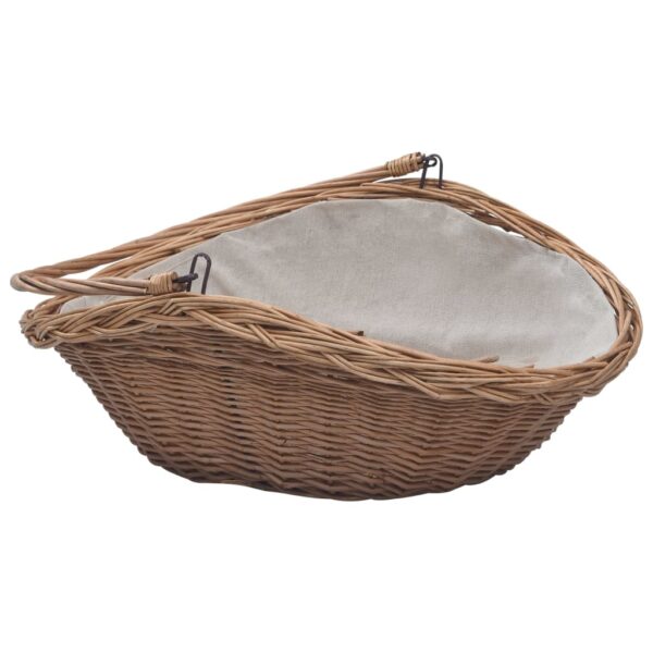 Cesta Legna da Ardere con Manico 57x46,5x52cm Marrone in Salice - immagine 4