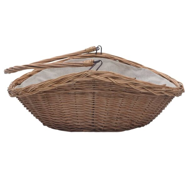 Cesta Legna da Ardere con Manico 57x46,5x52cm Marrone in Salice - immagine 5