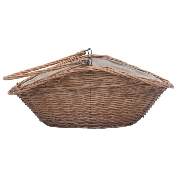 Cesta Legna da Ardere con Manico 60x44x55 cm Naturale in Salice - immagine 5