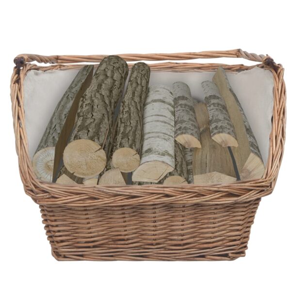 Cesta Legna da Ardere con Manico 61,5x46,5x58cm Marrone Salice - immagine 2