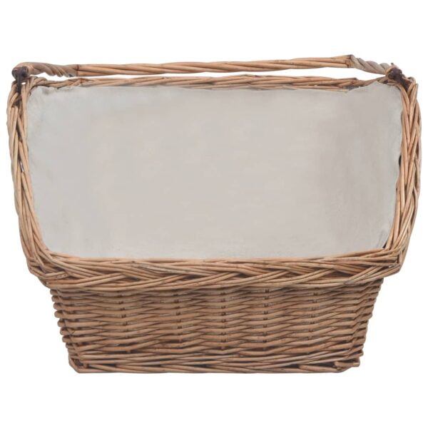 Cesta Legna da Ardere con Manico 61,5x46,5x58cm Marrone Salice - immagine 3