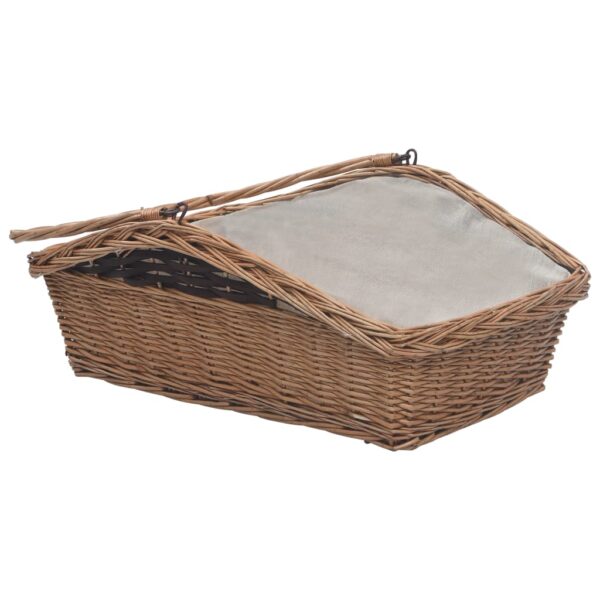 Cesta Legna da Ardere con Manico 61,5x46,5x58cm Marrone Salice - immagine 4