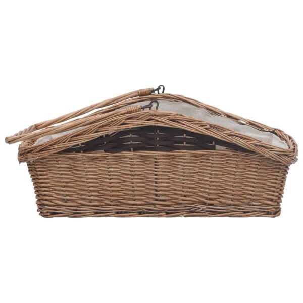 Cesta Legna da Ardere con Manico 61,5x46,5x58cm Marrone Salice - immagine 5