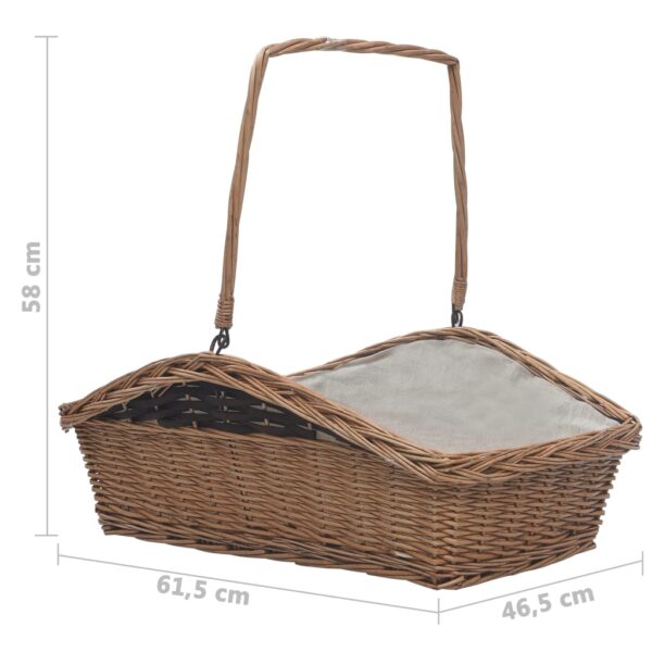 Cesta Legna da Ardere con Manico 61,5x46,5x58cm Marrone Salice - immagine 8