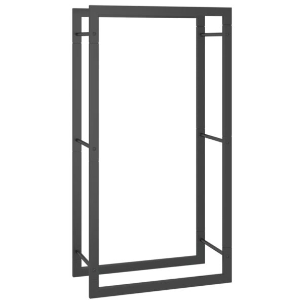 Portalegna Nero Opaco 50x28x94 cm Acciaio - immagine 2