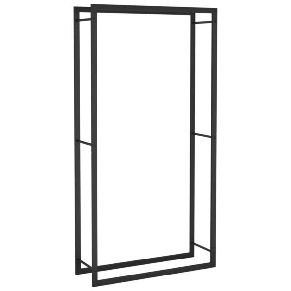 Portalegna Nero Opaco 80x28x154 cm in Acciaio - immagine 2