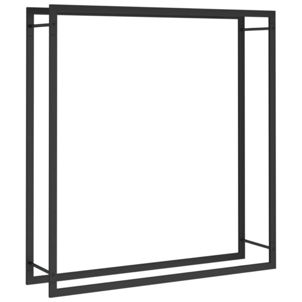 Portalegna Nero Opaco 110x28x116 cm in Acciaio - immagine 2