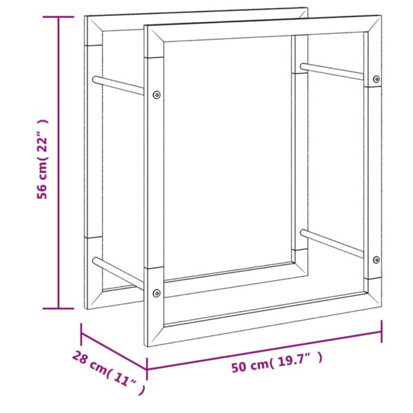 Portalegna 50x28x56 cm in Acciaio Inossidabile - immagine 7