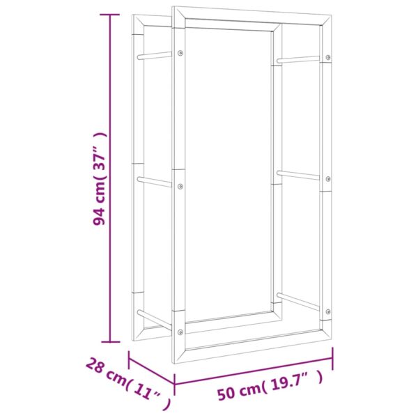 Portalegna 50x28x94 cm in Acciaio Inossidabile - immagine 7