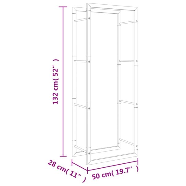 Portalegna 50x28x132 cm in Acciaio Inossidabile - immagine 7