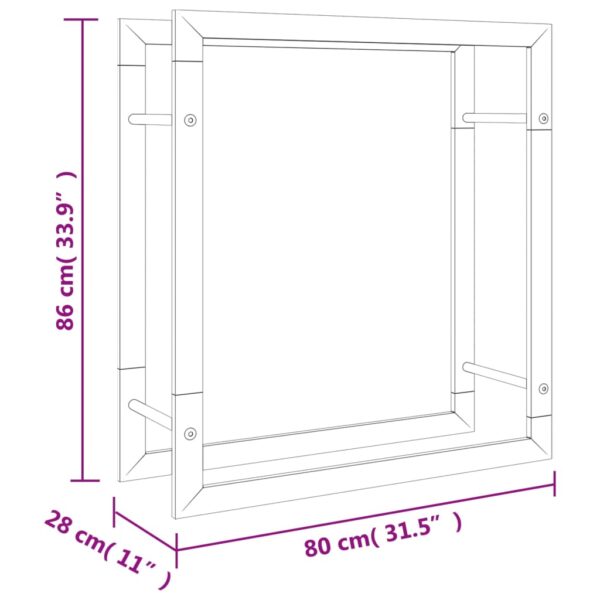 Portalegna 80x28x86 cm in Acciaio Inossidabile - immagine 7