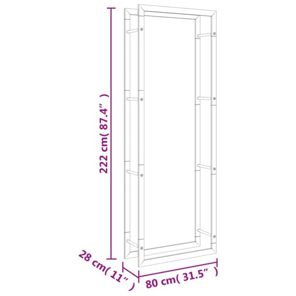 Portalegna 80x28x222 cm in Acciaio Inossidabile - immagine 7